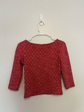 Women's Red Marled Long-Sleeve Knit Top